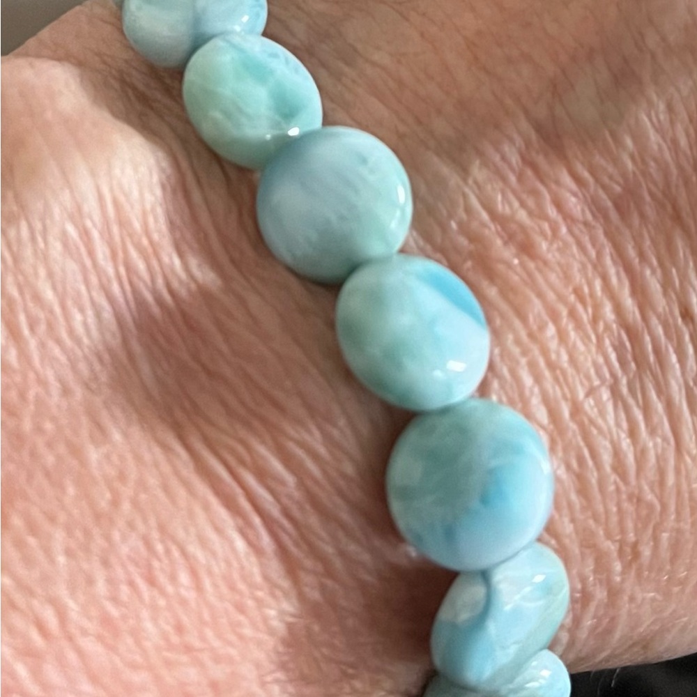 Marahlago Larimar Adjustable Beaded Bracelet! - Picture 6 of 7